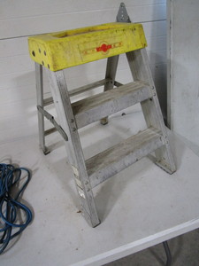 lot 540 image: 2 Step Alum Ladder & 2 Extension Chords