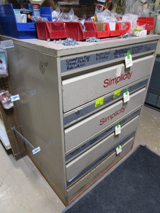 lot 541 image: 4 Drawer ShopGarage Cabinet 33x25x42 (contents not included)