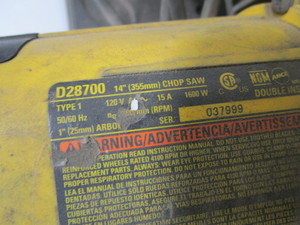 lot 83 image: DeWalt Chop Saw