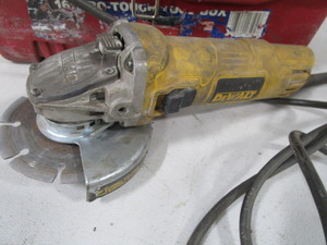 lot 151 image: DeWalt Angle Grinder & Numerous Grinding Wheels
