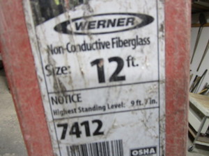 lot 183 image: Werner 12 Fiberglass Ladder
