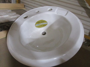 lot 244 image: (New) Bathroom Sink, Small Countertop, Cabinet Drawer
