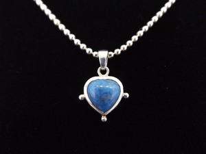 .925 Sterling Silver Lapis Lazuli Heart Pendant Necklace