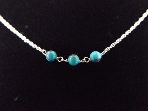 .925 Sterling Silver Turquoise Bead Necklace