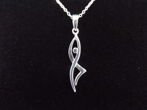 .925 Sterling Silver Ballet Pendant Necklace