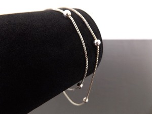 .925 Sterling Silver Ball Bracelet and Anklet Set of 2
