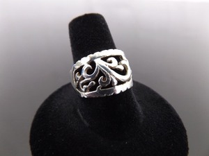 .925 Sterling Silver Scrolled Ring Size 7.5