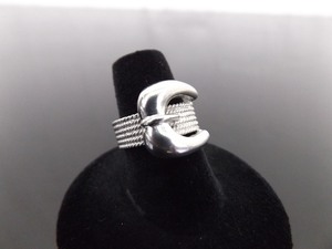 .925 Sterling Silver Buckle Ring Size 6.75