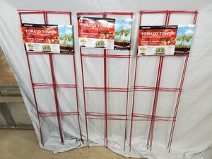lot 13F image: 3 New 4 Panel Tomato Tower Plant Supports
