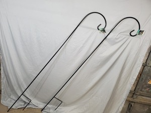 lot 13G image: 2 New 72 inch Shepherd Hook Plant Hangers