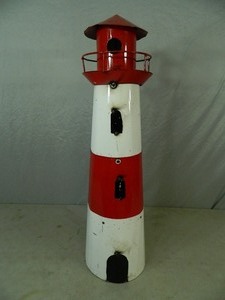 lot 15 image: Large Recycled Metal Garden Art Lighthouse