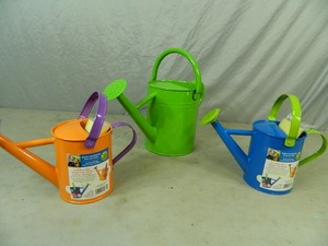 lot 24 image: 3 New Metal Watering Cans