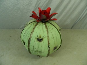 lot 25 image: New Recycled Metal Flowering Cactus Garden Art
