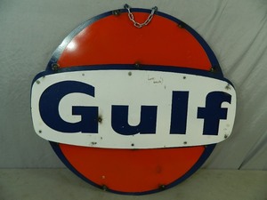 lot 40 image: New Gulf Recycled Metal Sign