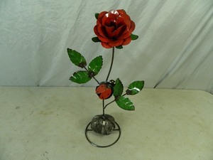 lot 55 image: New Recycled Metal Rose with Ladybug