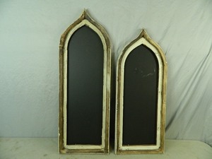 lot 57 image: 2 New Reclaimed Recycled Wood Framed Chalkboards