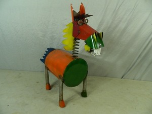 lot 59 image: New Recycled Metal Garden Art Crazy Horse