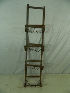 lot 60 image: New Recycled Metal Hanging Wine Rack