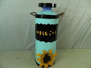 lot 67 image: New Recycled Metal Welcome Sunflower Milk Can