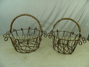 lot 68 image: 2 New Recycled Metal Baskets
