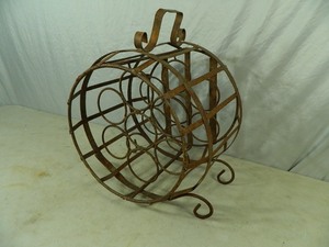 lot 72 image: New Recycled Metal Barrel Wine Rack