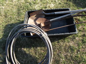 lot 227 image: Mud Boat, Shovels, Hose