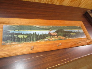 lot 55 image: Oak Decoupage Coat Hanger