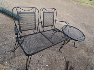 lot 235 image: Metal Bench, Table