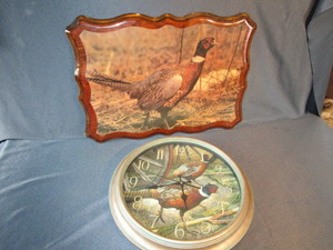 lot 71 image: Pheasant Clock & Decoupage