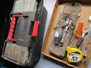 lot 374 image: Tool Box & Tools