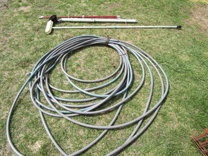 lot 445 image: Garden Hose, Brushes, Handles