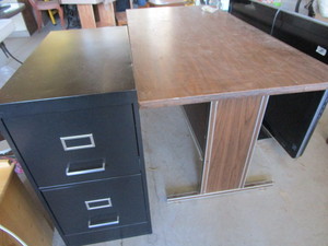 lot 514 image: Office Table, File Cabinet