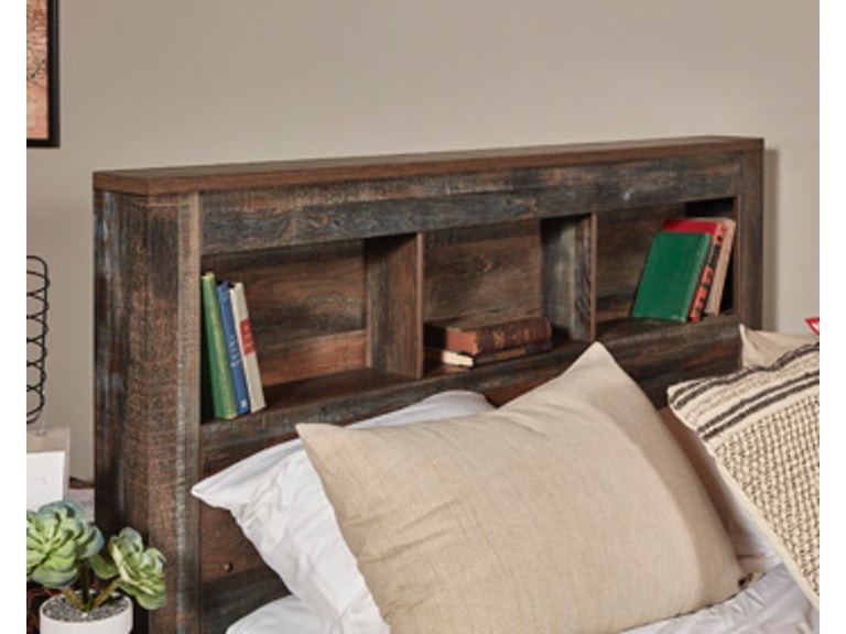 lot 47 image: Signature Design by Ashley, Drystan Queen Bookcase Panel Bed, APK-B211-QPB - BRAND NEW - NO RESERVE