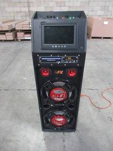 lot 203 image: QFX Rechargeable PA Speaker Bluetooth 9 LCD DVD PBX-412203