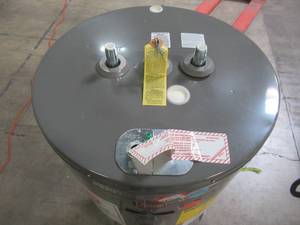 lot 303 image: Rheem Performance Plus 50 Gal. Medium 55005500-Watt Elements Electric Tank Water Heater with LED Indicator XE50M09EL55U1