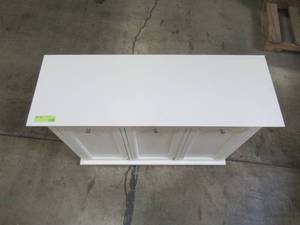 lot 325 image: Home Decorators Collection Hampton Harbor 37 in. Triple Tilt-Out Hamper in White 2601330410