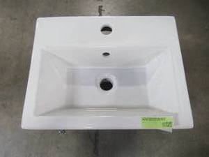 lot 327 image: Legion Furniture 17.5 in. W Vanity in Gray with Ceramic Integrated Vanity Top in White with White Basin WLF9318-G