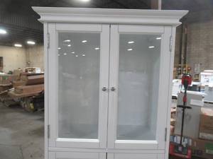lot 328 image: Home Decorators Collection Hampton Harbor Tall Cabinet 25 in. W in White BF-23930-WH