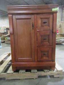 lot 334 image: Home Decorators Collection Naples 24 in. W x 21.63 in. D Bath Vanity Cabinet Only in Warm Cinnamon NACA2421D