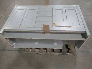 lot 103 image: Home Decorators Collection Westcourt 60 in. W x 21 in. D x 34 in. H Bath Vanity Cabinet Only in Sterling Gray, WT60-ST. Scratch and Dent.