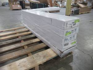 lot 343 image: 5 CASES - Metro Floors 8mm 7 58 in x 48 in. Edgar Natural Oak Laminate Flooring 40243