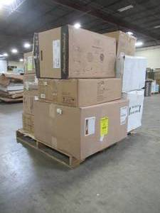 lot 344 image: WHOLESALE MIXED PALLET OF BATHROOM SINKS AND TOILET PARTS