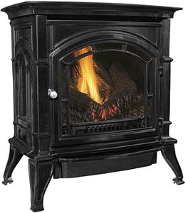 lot 99 image: Ashley Vent Free Propane Stove AGC500VFBLP, Black Enameled Porcelain Cast Iron, 31000 BTU AGC500VFBLP