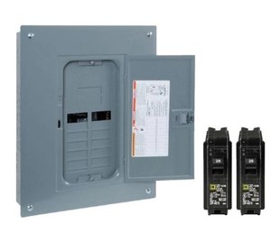 lot 611 image: Square D Homeline 125 Amp 12-Space 24-Circuit Indoor Main Lug Plug-On Neutral Load Center with Cover, Ground Bar - Value Pack