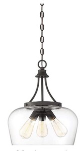lot 649 image: Savoy House 7-4034-3-13 Octave 3-Light Pendant (15 W x 18H)