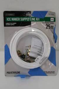 lot 660 image: EVERBILT ICE MAKER SUPPLY LINE KIT 1001274435 25 14 OD POLYETHYLENE TUBING