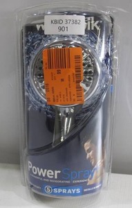 lot 982 image: Waterpik Chrome 5-Spray 3.5 in. Single Wall Mount 1.8 GPM Handheld Shower Head