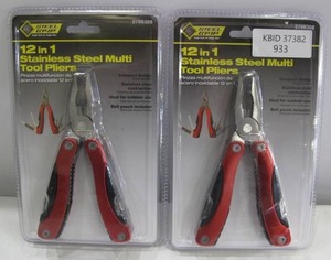 lot 933 image: 2-Pack Steel Grip 12-In-1 Multi-Tools with Pliers