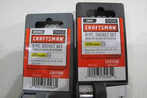 lot 907 image: Craftsman 18-Piece Metric and Standard SAE 38 Drive Socket Sets