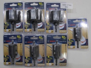 lot 983 image: Lot of 7 Bosch Daredevil Carbon Hole Saw Drill Bits for Wood